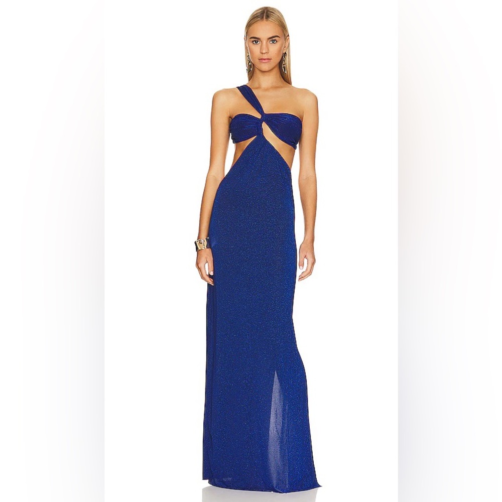 Baobab Noah One Shoulder Maxi Dress in Noche Azul